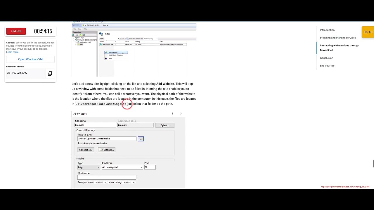 C4 M2 L5 Qwiklab: Managing Services in Windows || #Coursera || #qwiklabs