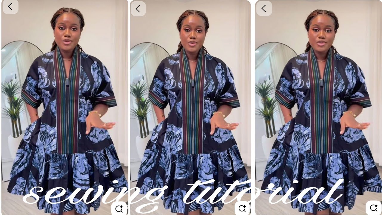 How To Cut & Sew a Stylish Shift Dress with Aso-Oke & Waist Belt | Beginner Friendly DIY Tutorial
