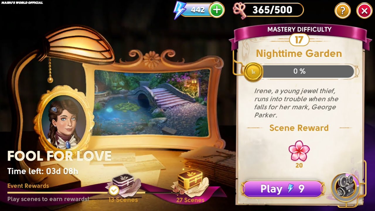 June's Journey Secrets 24R Scene 17 Nighttime Garden Silhouette Mode 4K ULTRA HD