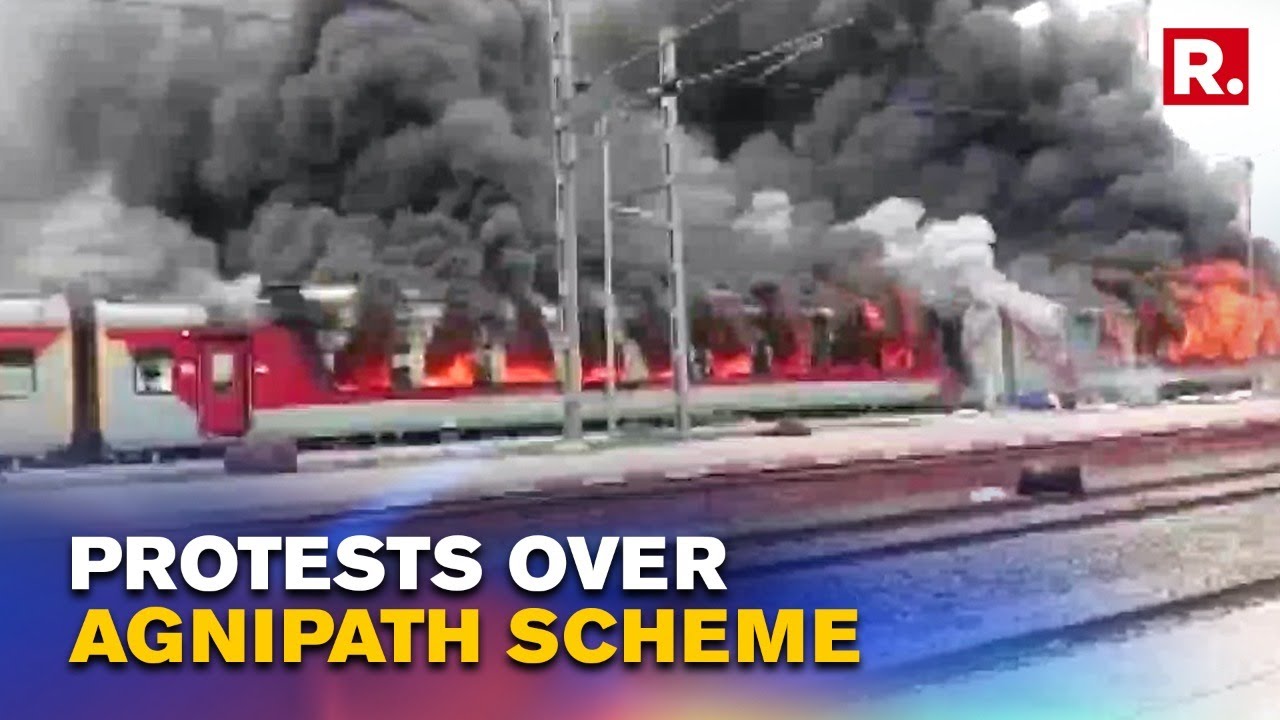 Agnipath Violence: Stations Vandalised; Trains Being Set On Fire, Stone Pelting In Bihar