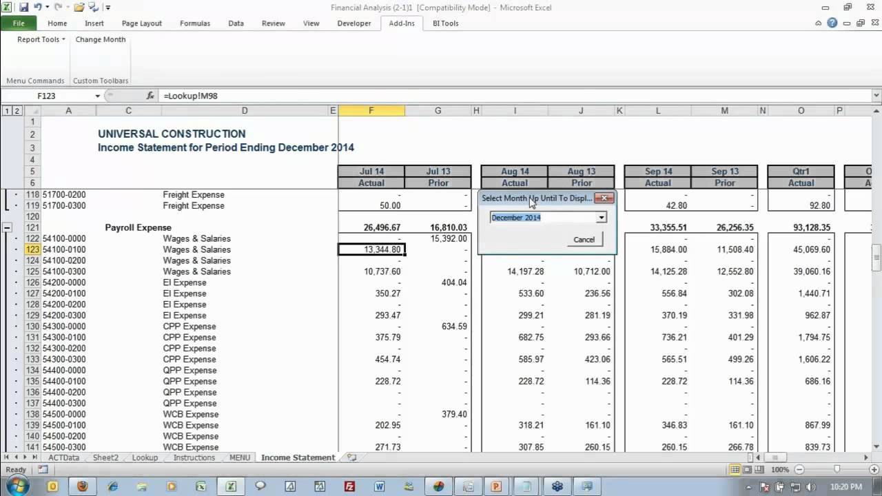Sage Simply Accounting Intelligence - Tour of Functionality - Financial Reports