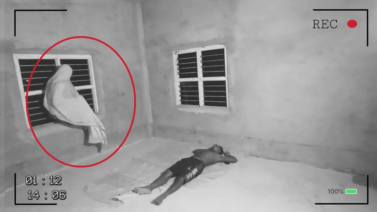 CCTV Camera The Real ghost enters the body of a man sleeping on the room CCTV footage #ghost