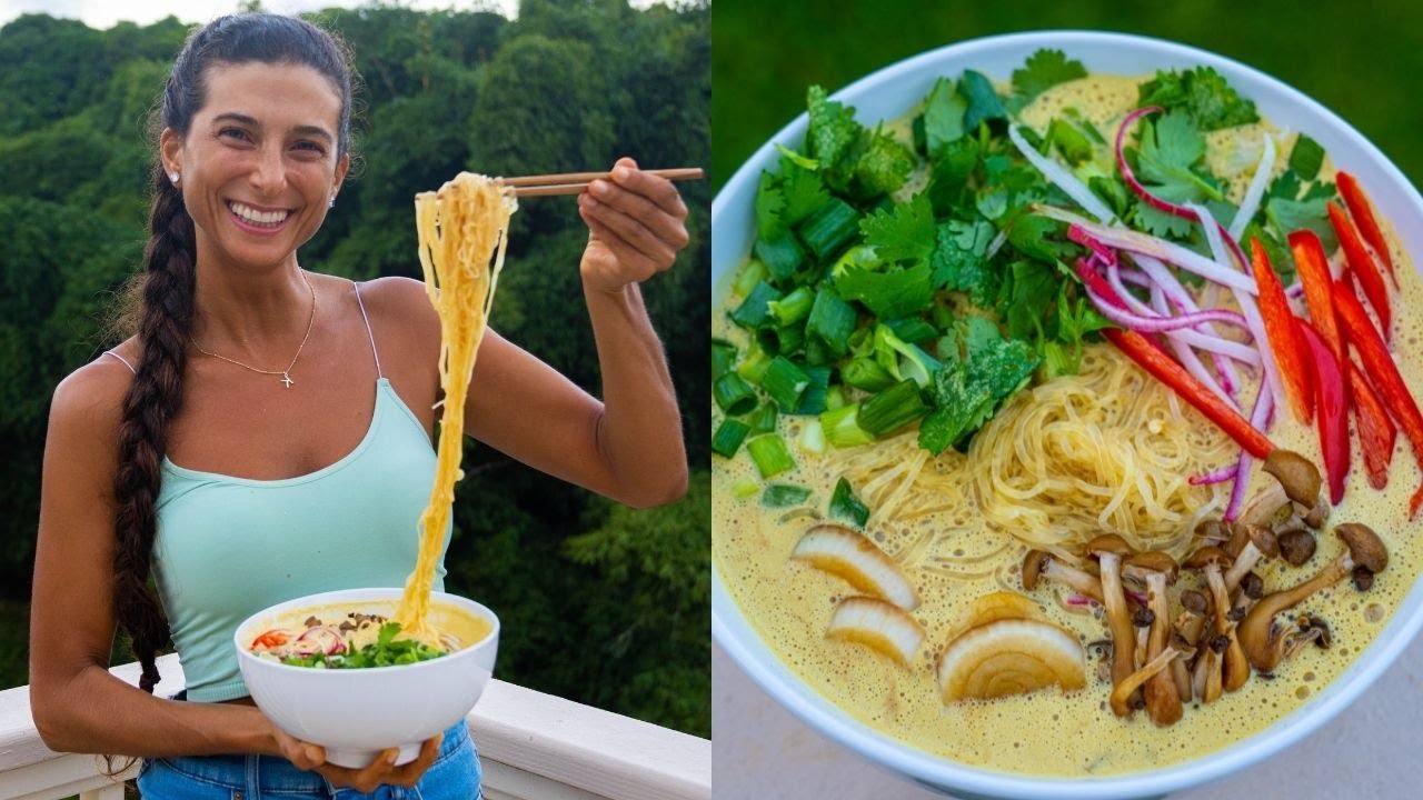 Суп с лапшой рамен! 🍜 Лучший сыроедческий веганский рецепт 🌱Теплая и уютная еда для осени и зимы...