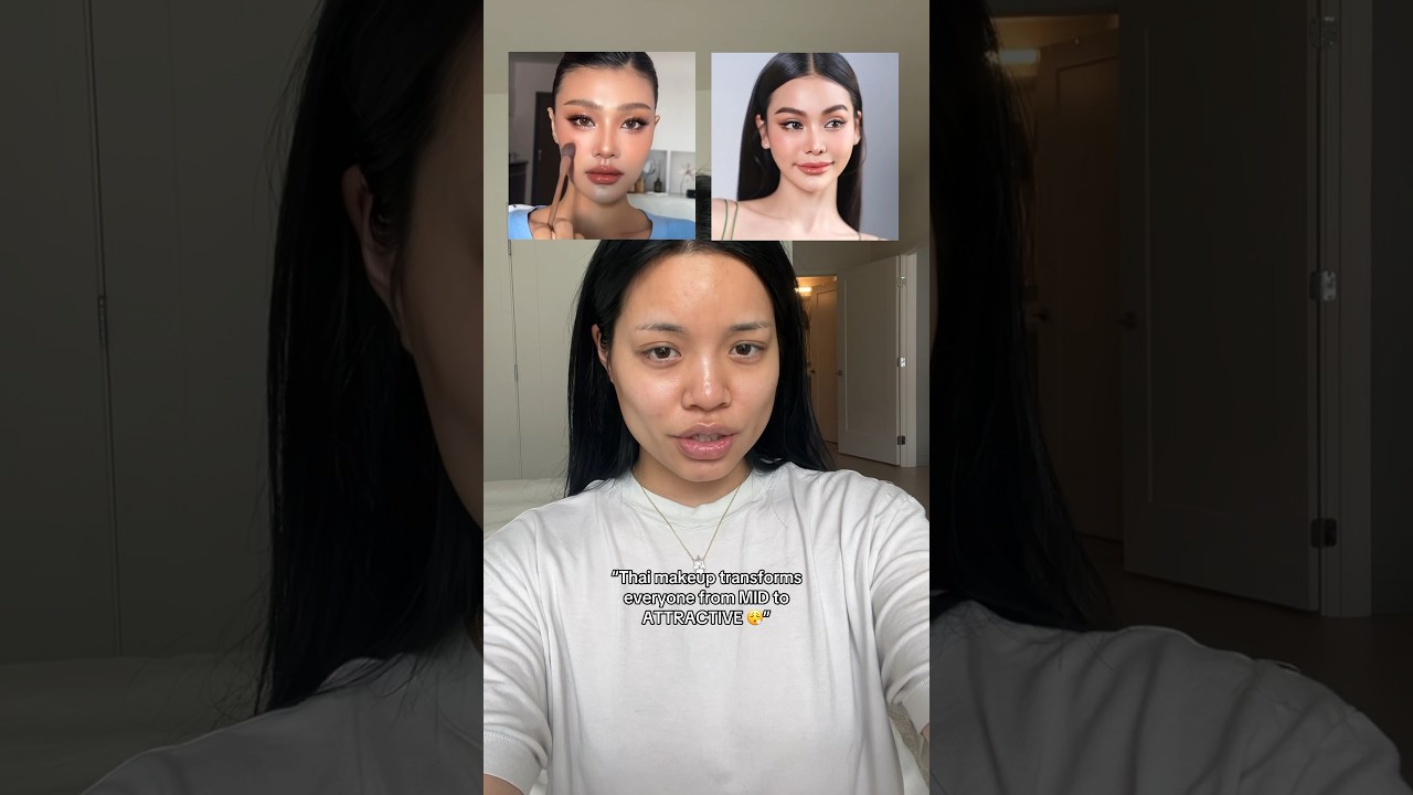 Thai makeup transforms everyone from MID to ATTRACTIVE?? 😭 #makeup #asian #transformation