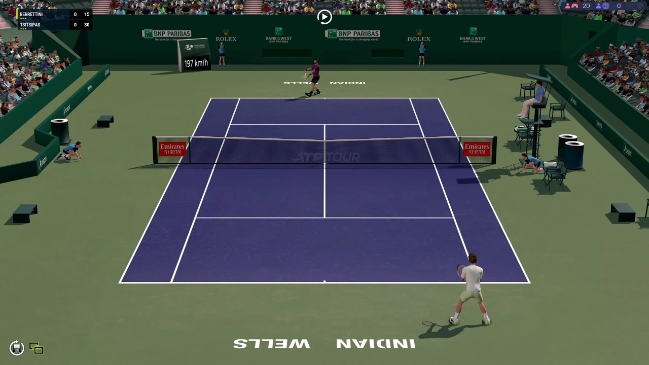 Matteo Berrettini VS Stefanos Tsitsipas | INDIAN WELLS | Full Ace Tennis Simulator | Gameplay