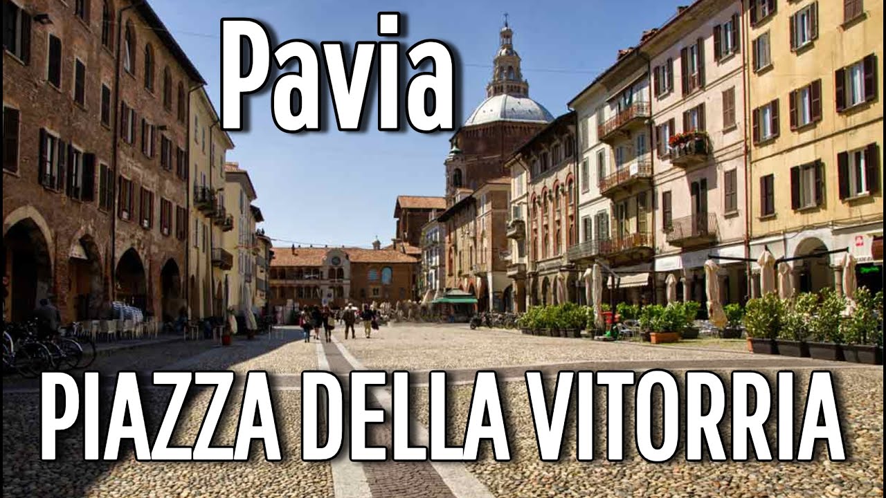 Piazza della Vittoria (Vittoria Square) & Castello Visconteo Visconti Castle -  Pavia, Italy