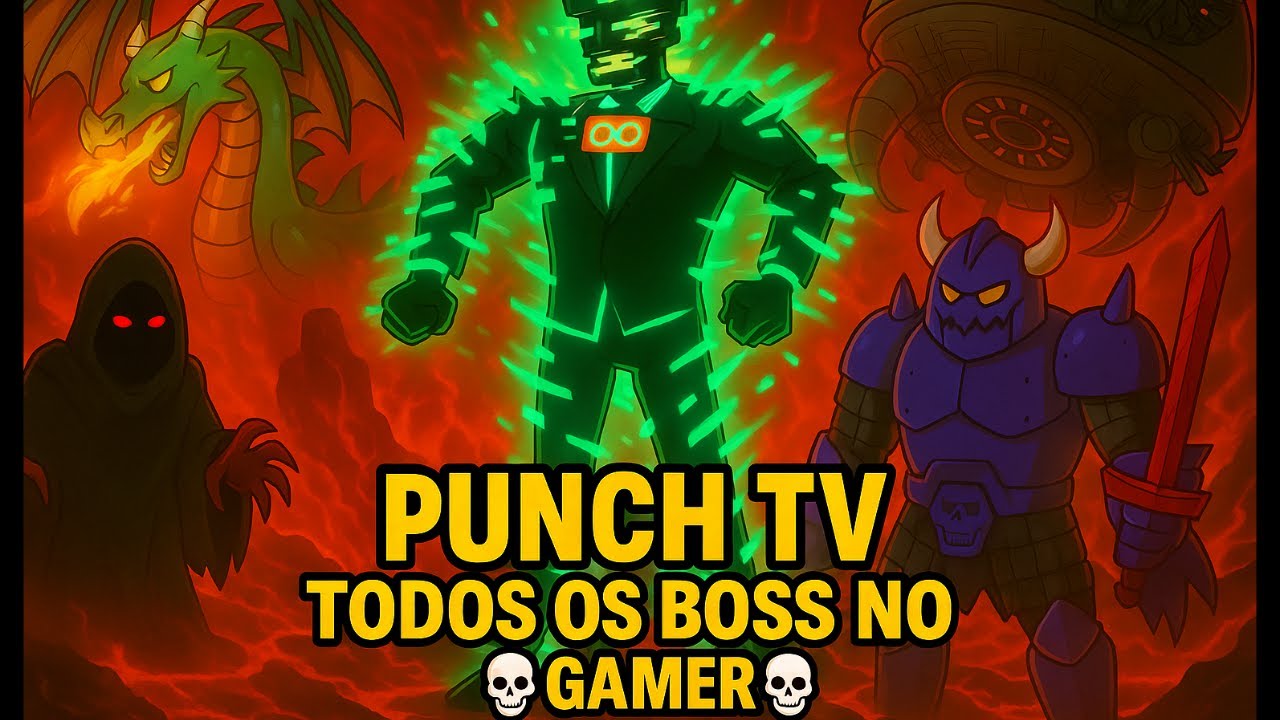 Punch TV TODOS os BOSS no 💀MODO GAMER💀 em 1 só vídeo