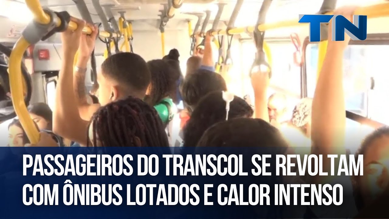 Passageiros do Transcol se revoltam com ônibus lotados e calor intenso
