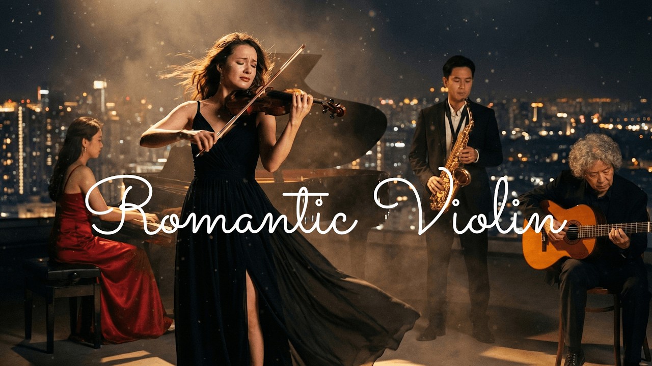 Saxophone, Violin & Piano – Romantic Instrumental Above The Building 💖 Deep Relaxation Music