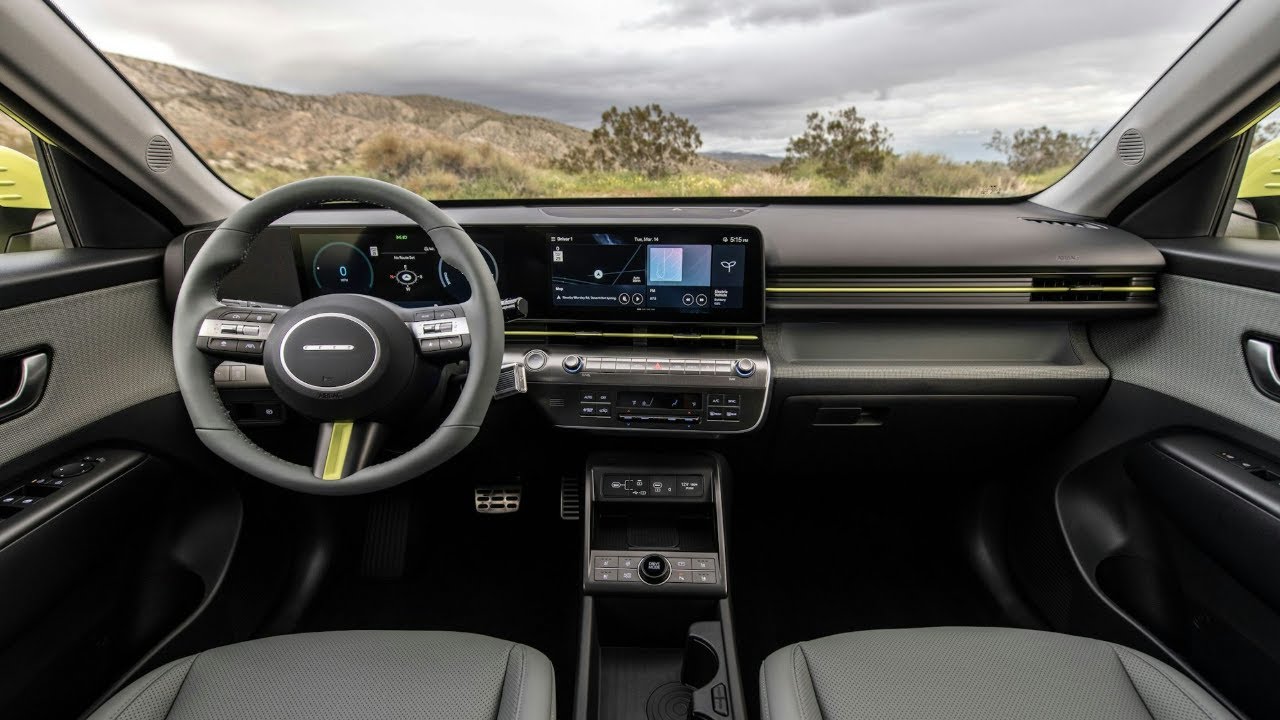Afisare consum in kWh/100km pe un Hyundai Kona Electric SX2 din 2025
