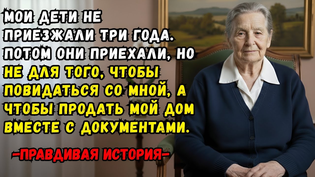 Три года мои дети меня не навещали. А потом появились с документами на недвижимость, с планом и...
