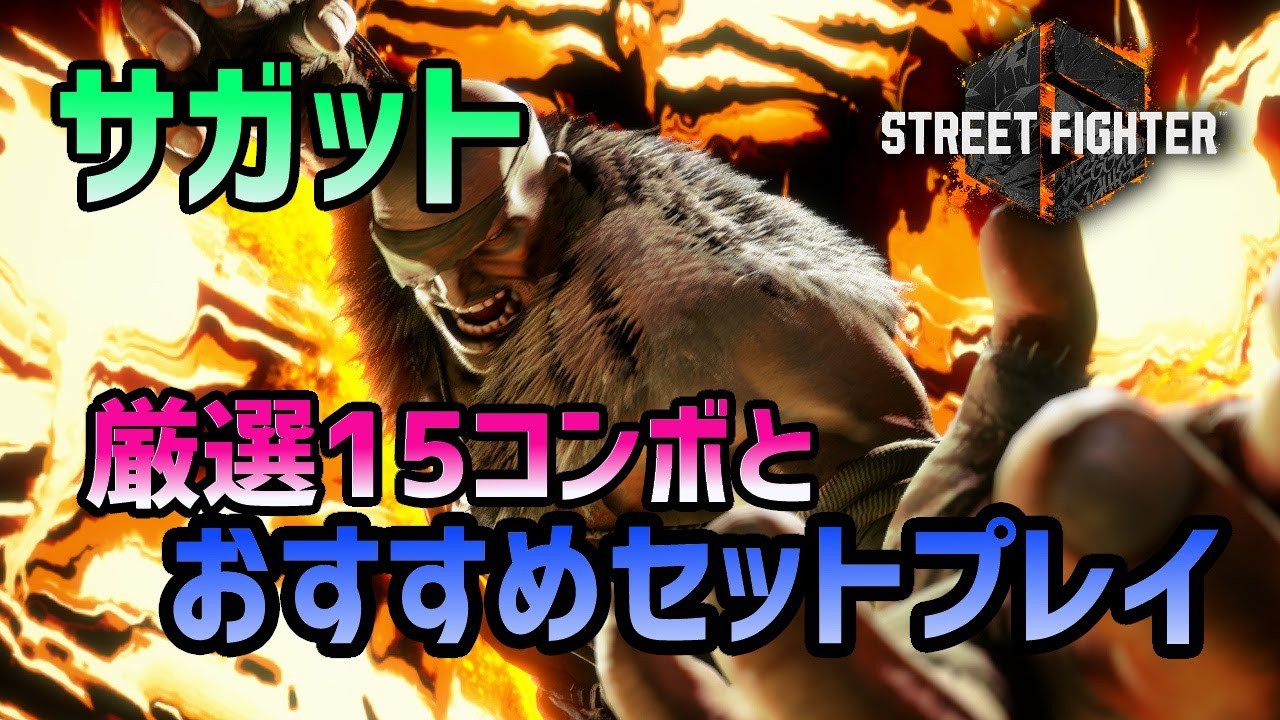 【スト6】サガット　厳選15コンボとおすすめセットプレイ集。おすすめ起き攻め方法やパニカン&インパクトコンボも解説