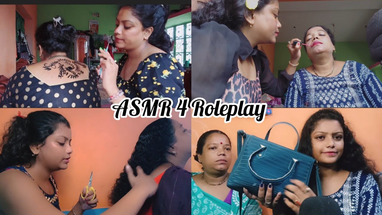 ASMR roleplay in 28 minutes|Relaxing Back Painting,Makeup,Haircut,What's In My Mom Bags|Mom Special