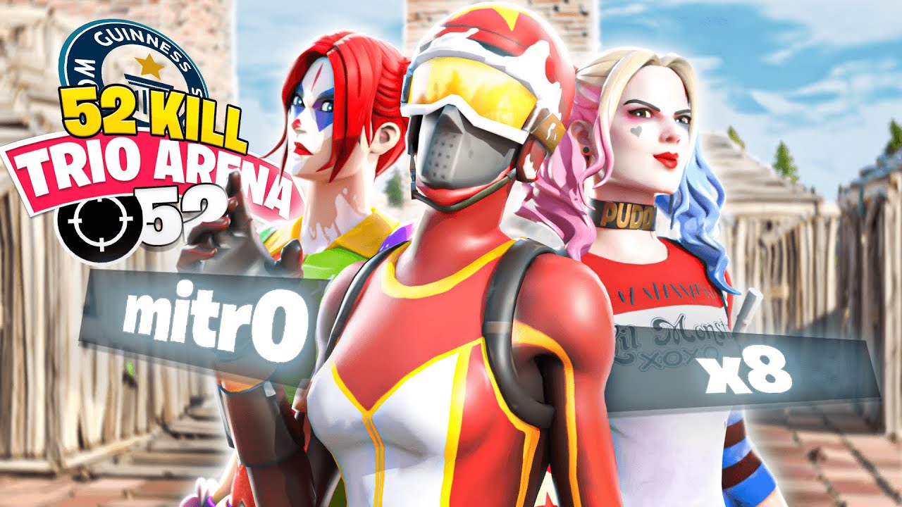 52 KILLS in TRIO ARENA w/ mitr0 & x8 🔥 (WORLD RECORD SEASON 4) | Flikk