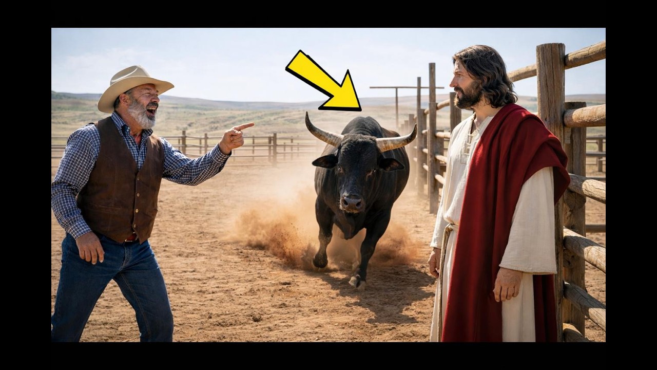“DOU MEU RANCHO SE DOMAR ESTE TOURO!” O milionário riu… era JESUS disfarçado