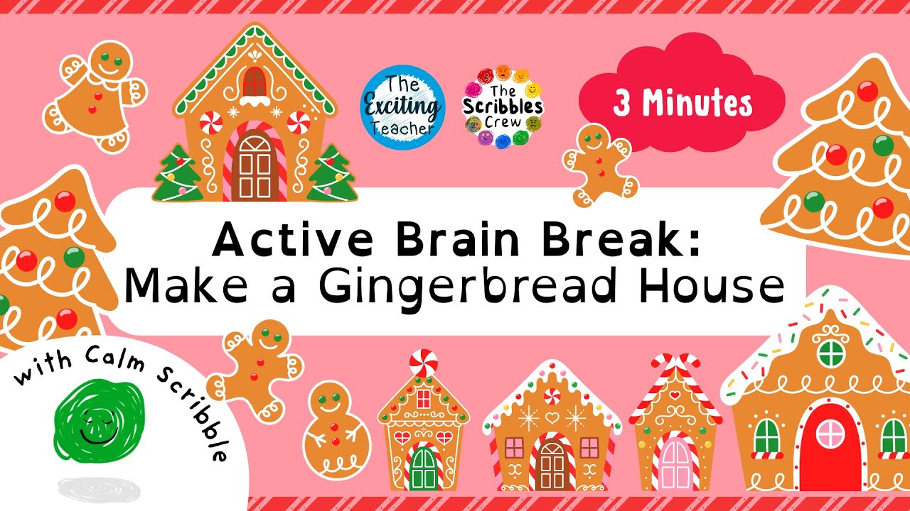 Make a Gingerbread House | Scribbles Crew Brain Break for Kids | Immersive Interactive Warm Up