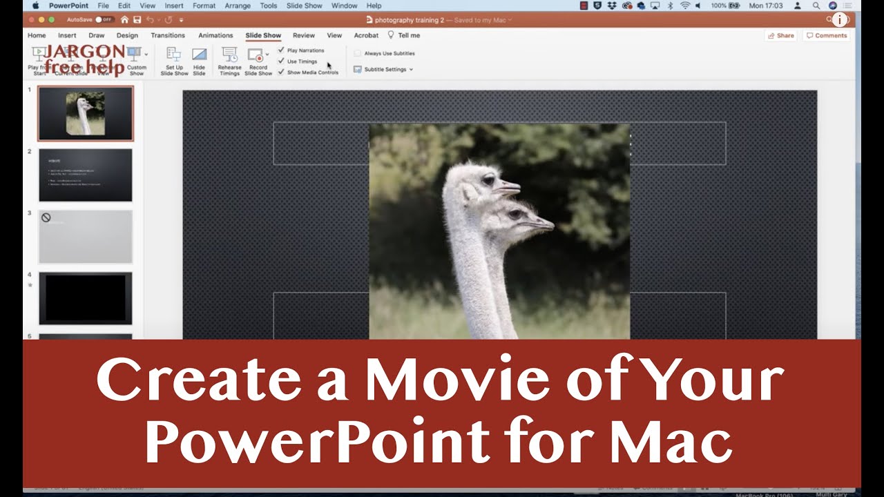 Запись презентации PowerPoint на Mac и сохранение ее в виде фильма