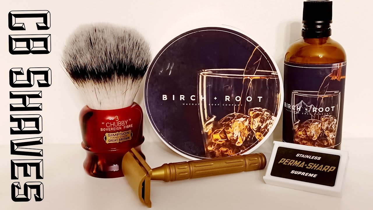 Karve Overlander/Macduff Soap Co - Birch + Root/Simpsons Chubby 3 Ruby/Vintage Perma Sharp Blade....