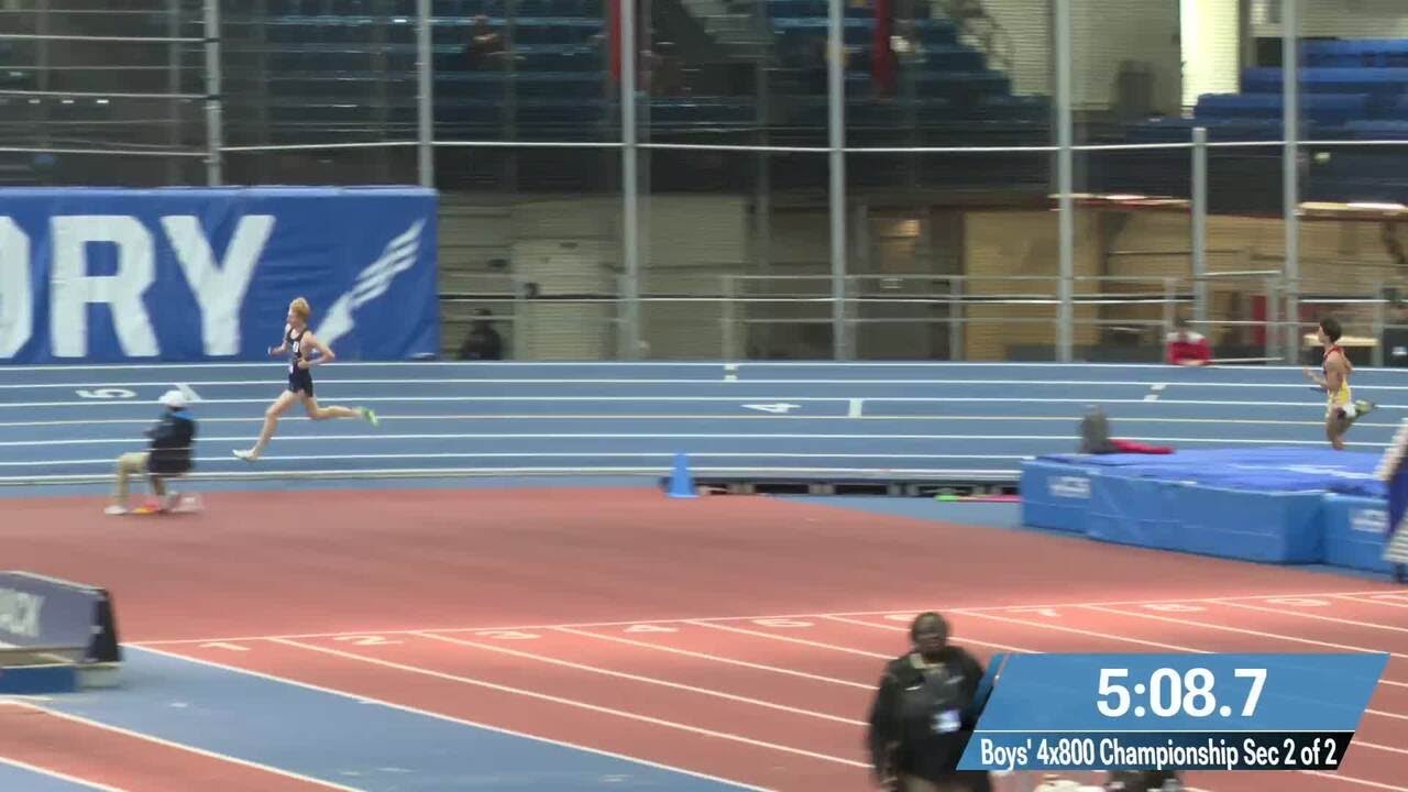 Финал чемпионата среди юношей в эстафете 4x800 метров, забег 2 – Nike Indoor Nationals 2026 [Полн...