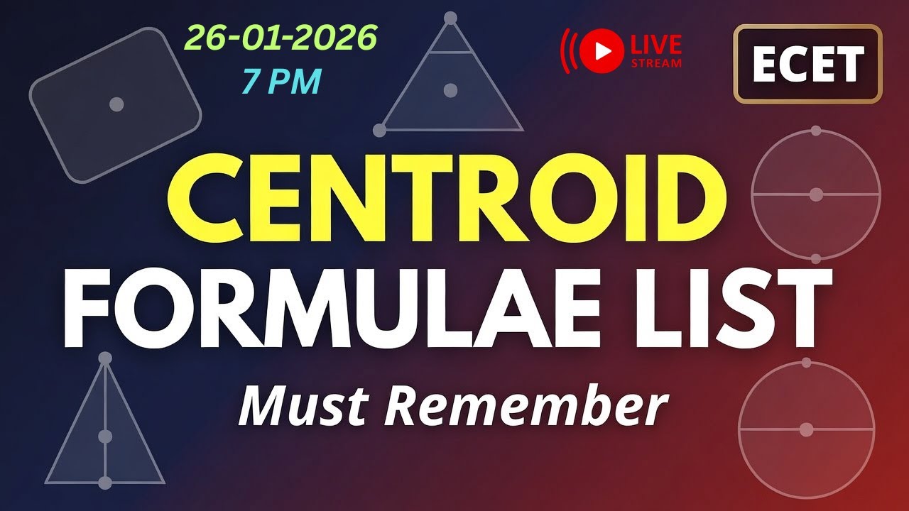 Important Centroid Formulae for All Standard Shapes | Engineering Mechanics#ecet #ecet2026