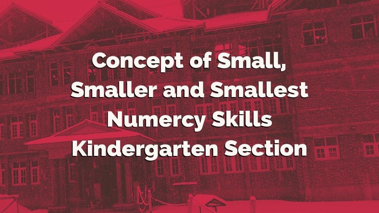 Concept of Small, Smaller and Smallest - Numercy Skills - Kindergarten Section