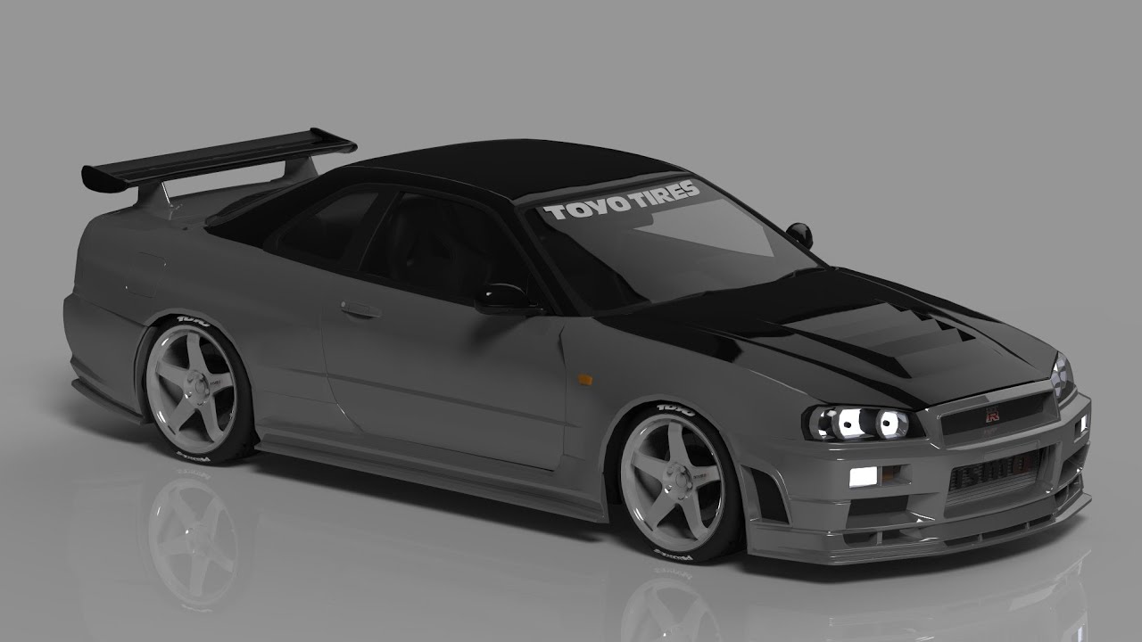 GTR R34 custom 4MB (SÓ DFF) leve e várias cores - gta sa android/ pc fraco