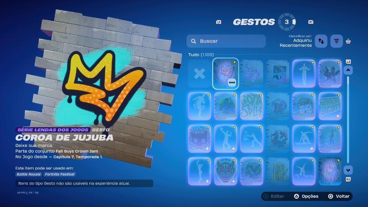 Recompensa do Lenda (Crown Jam) Fall Guys - Fortnite
