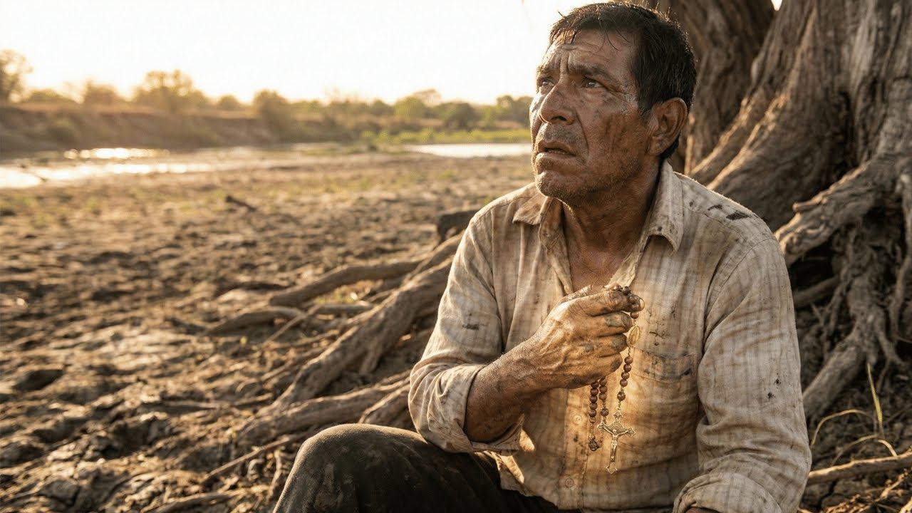 Afundado en deudas, el campesino halló un rosario en el río… y la bendición surgió nadie miraba