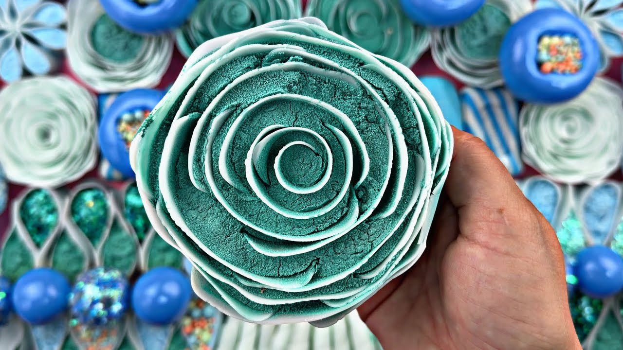 Crushing soap boxes with glitter and starch | Clay cracking | ASMR Video