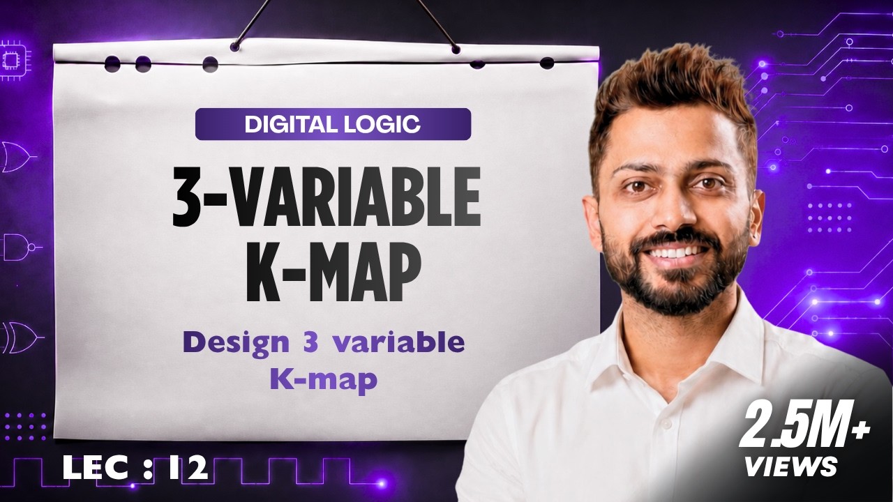 Lec -12: What is K-Map | Design K-Map | 3 Variable K-Map