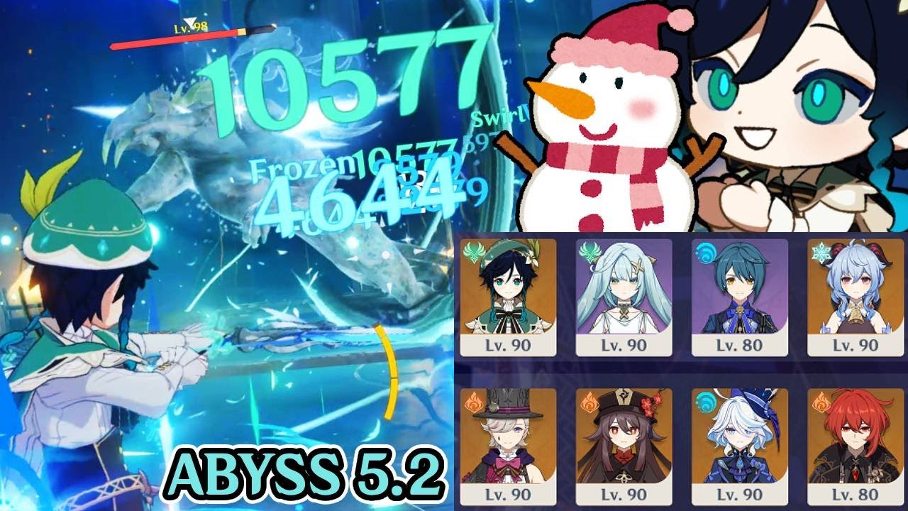 Venti wants to build a snowman in 5.2 Abyss floor 12 - Genshin Impact