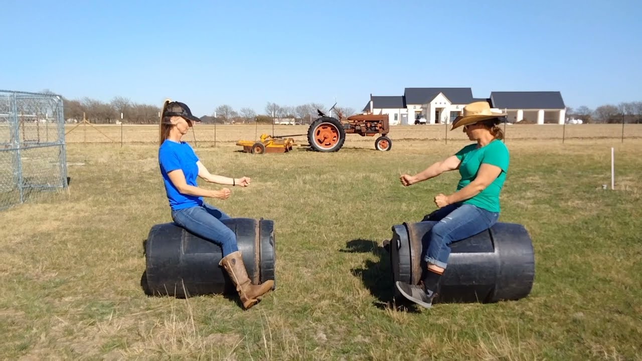 Exercises using a barrel to help build strength, balance and coordination