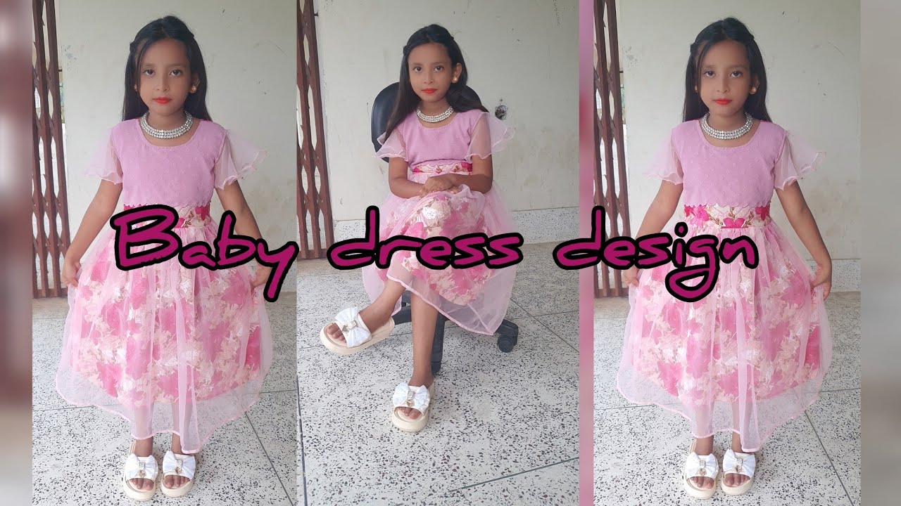 Baby dress design 👚🌸/baby pink dress cutting and  stitching 🌸বাচ্চাদের সুন্দর ড্রেস ডিজাইন কাটিং 🌸