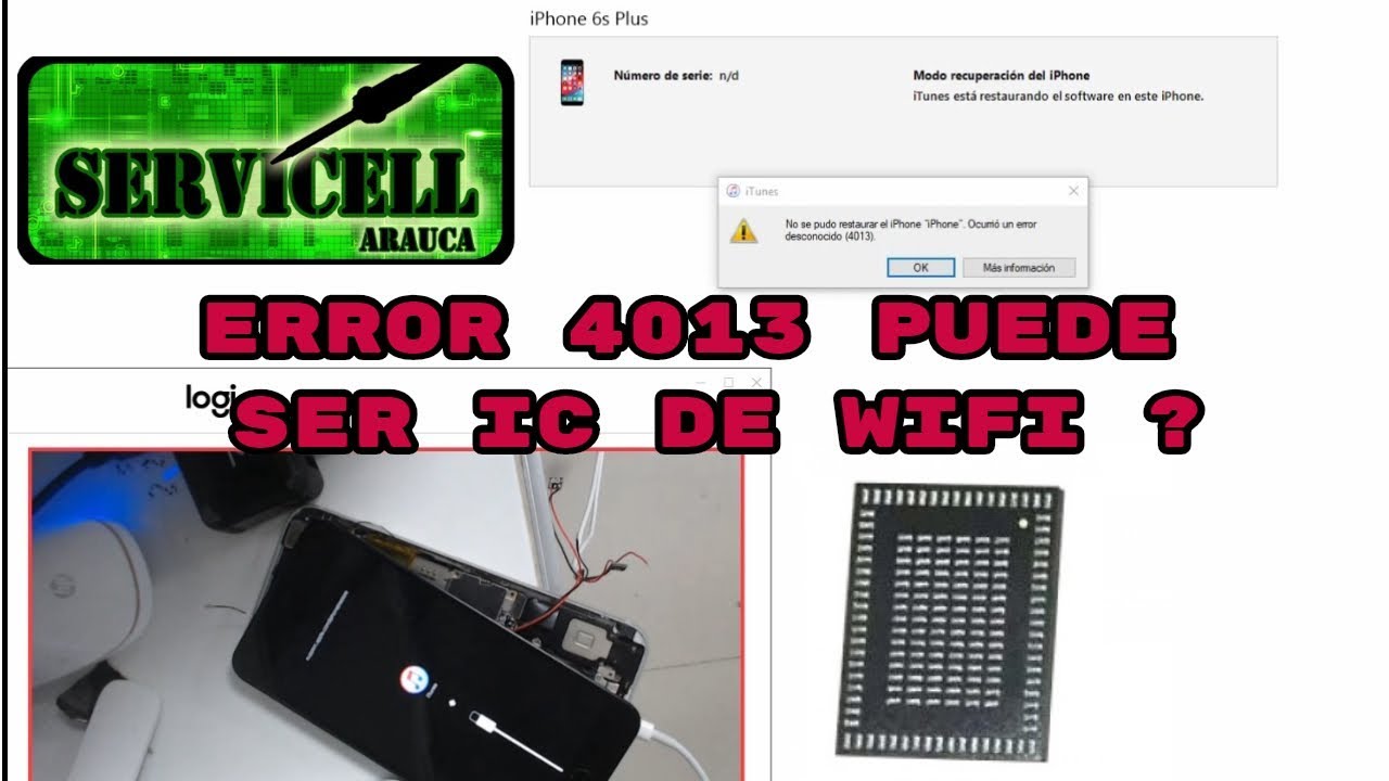 reparación 6s plus error 4013 y la falla es wifi , no era nand, no era ram no era tristar