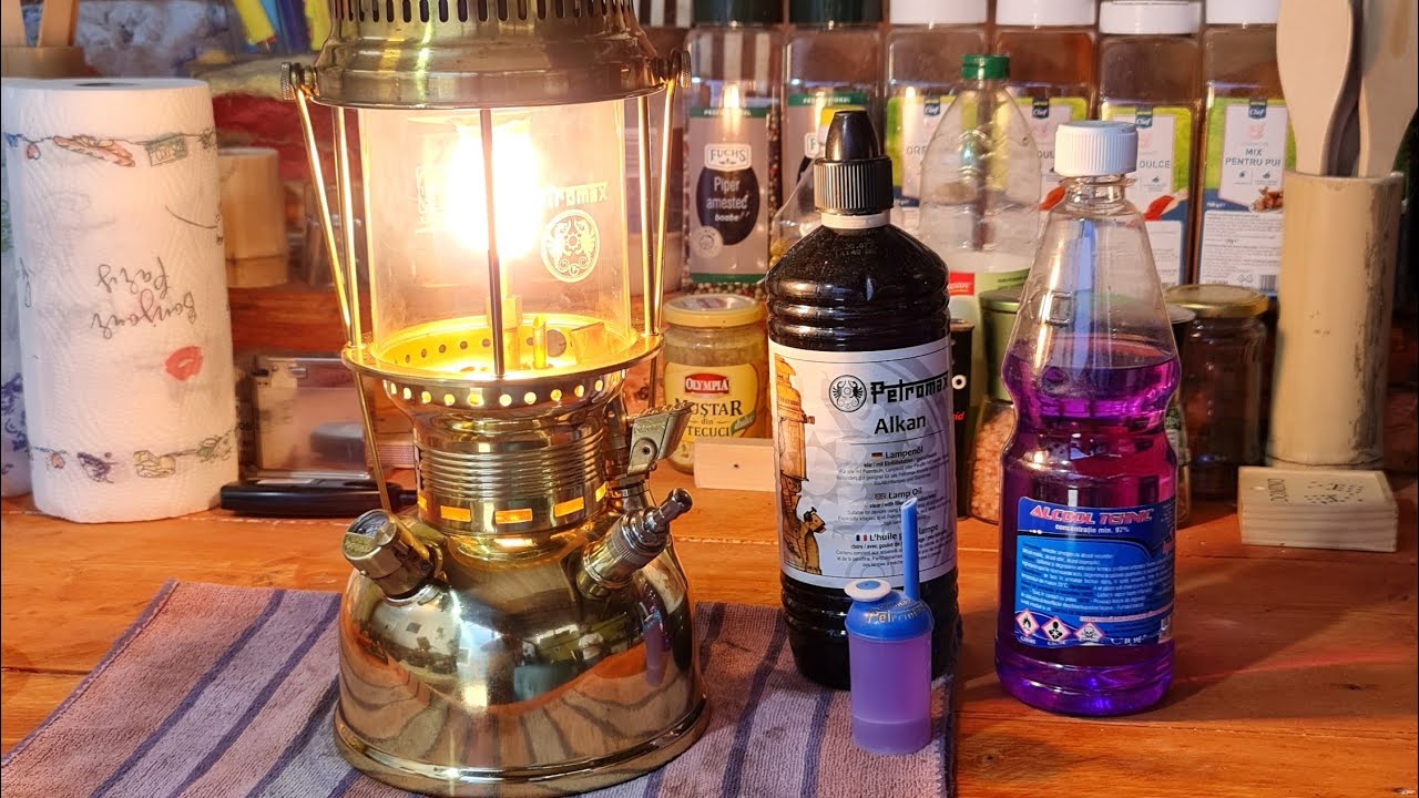 Lampa Petromax HK 500 soft start. Preîncălzire cu alcool. Limba română.