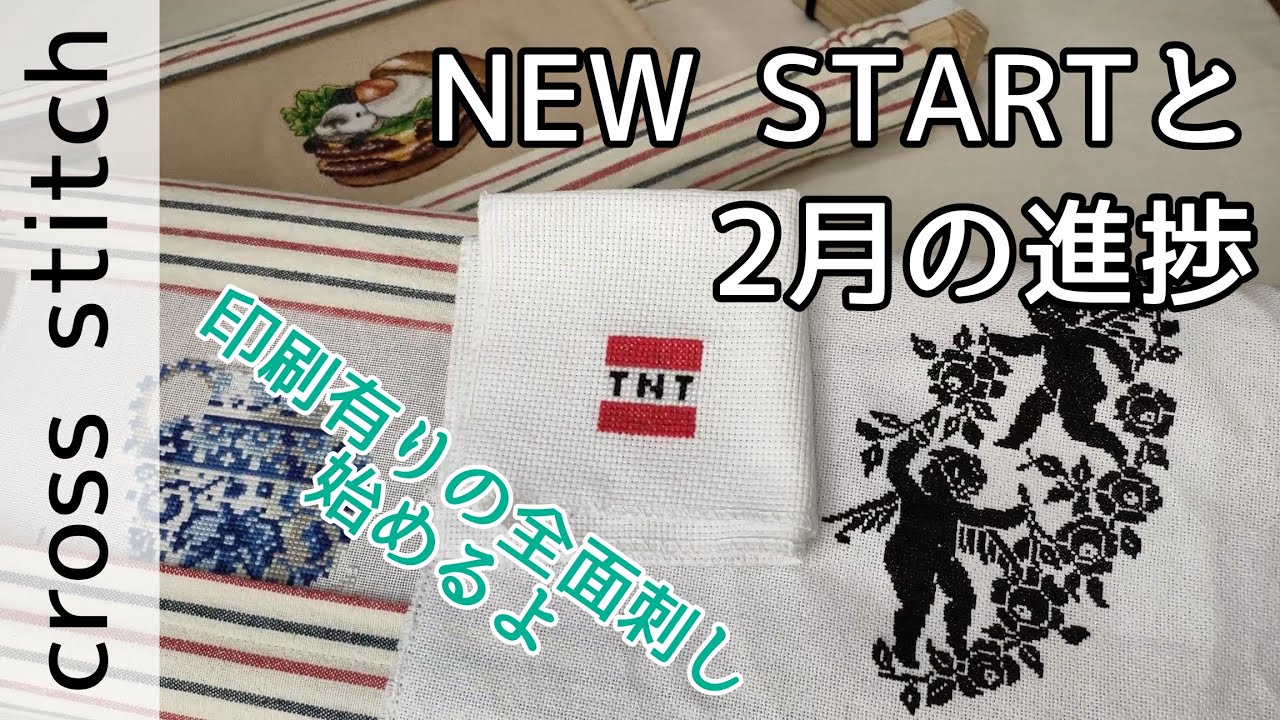 【声あり】floss tube♯11 2月の進捗&New start（クロスステッチ,pointdecroix,Вышивкакрестиком)