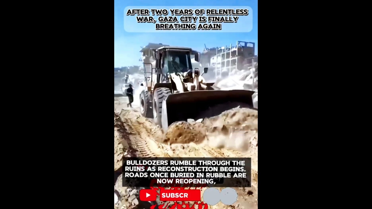 Reconstruction work begins and roads reopen in Gaza City
