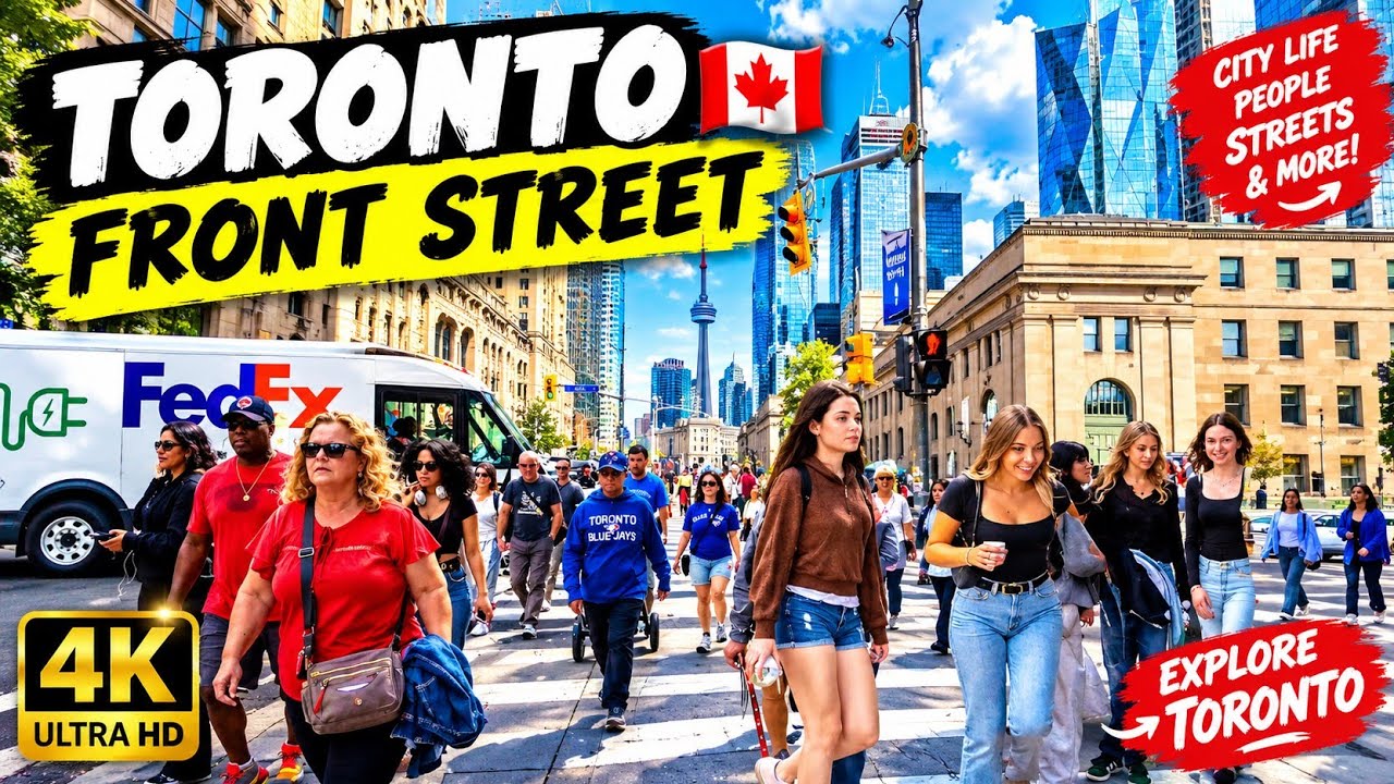Toronto Front Street Walking Tour 🇨🇦 | Downtown City Life, CN Tower  Saturday, Early Fall 2026 (4K)