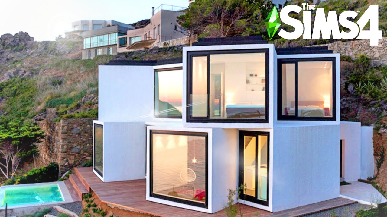 ULTRA MODERN CUBE MANSION ~ Curb Appeal Recreation: Sims 4 Speed Build
