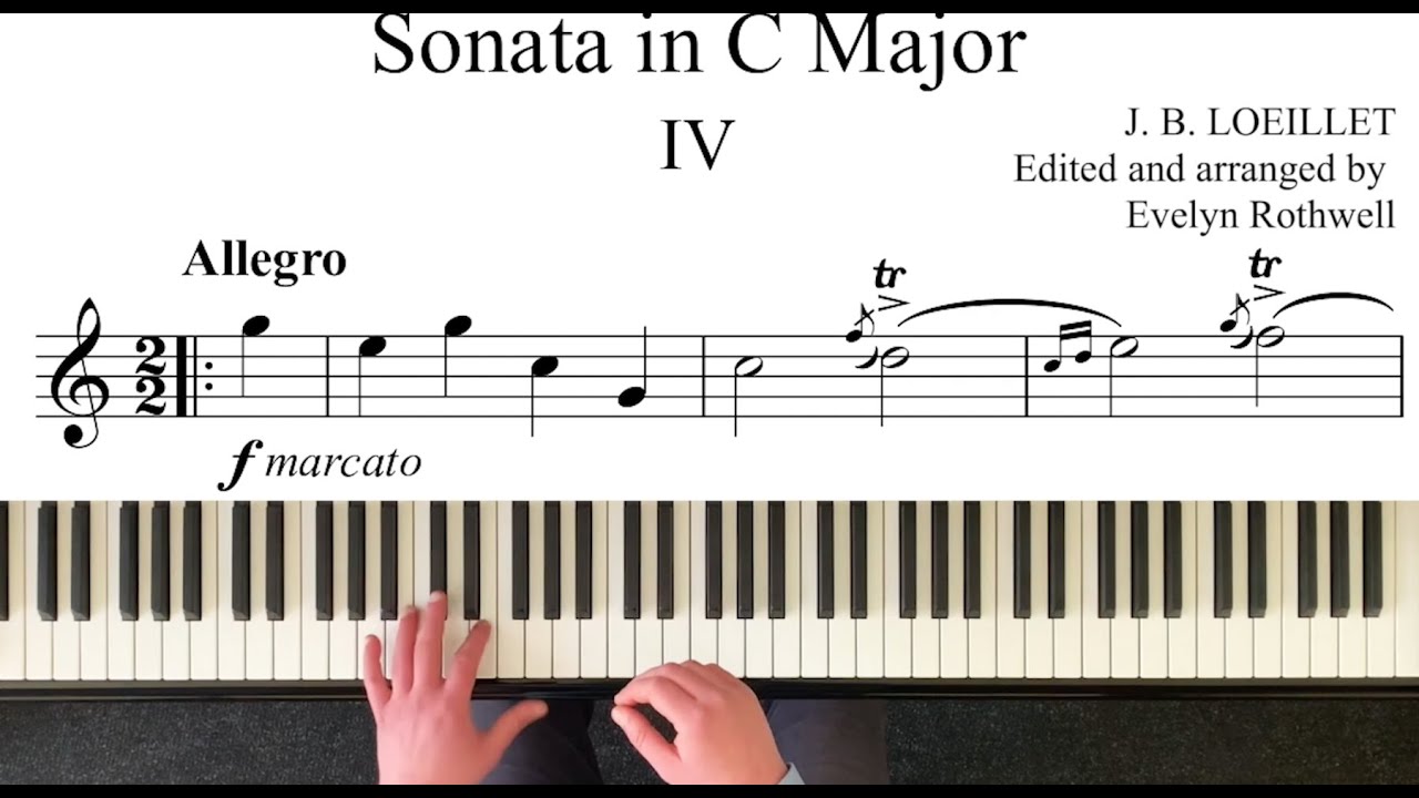 J.B. LOEILLET - Allegro aus Sonata in C Dur für Oboe und Klavier von Loeillet, 4te Satz (Playalong)