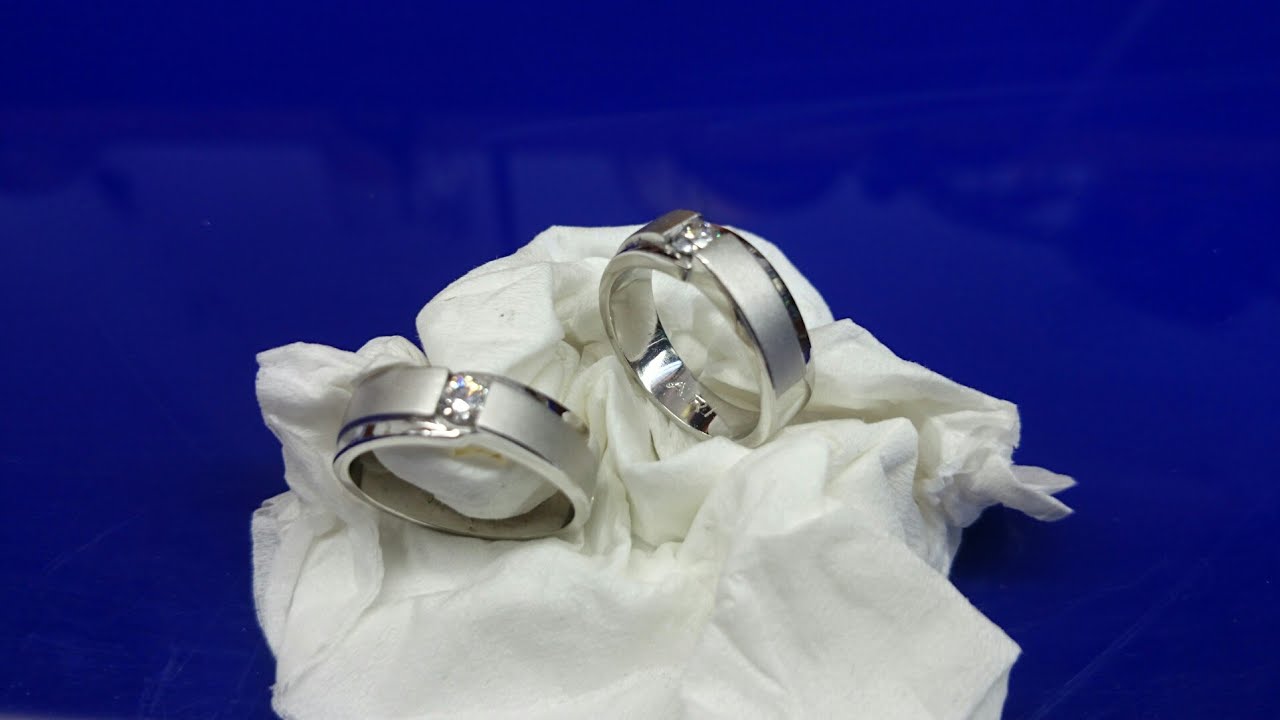 Handmade palladium wedding rings