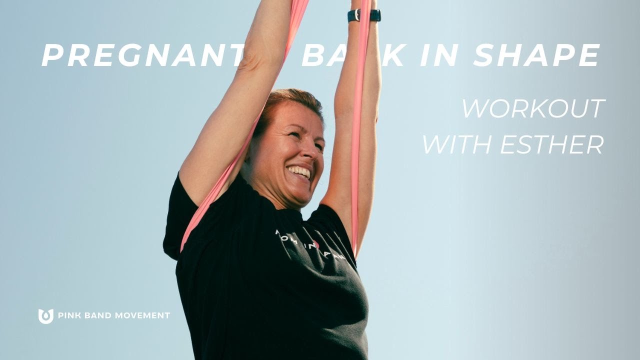 7 Minute Pregnant & Back in Shape Workout with Esther | Pink Band Movement