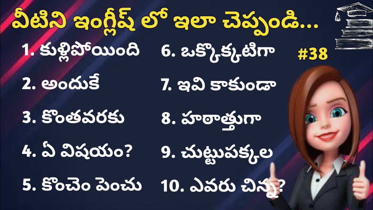 English vocabulary #38 | Learn English through Telugu | Tinglish Teacher