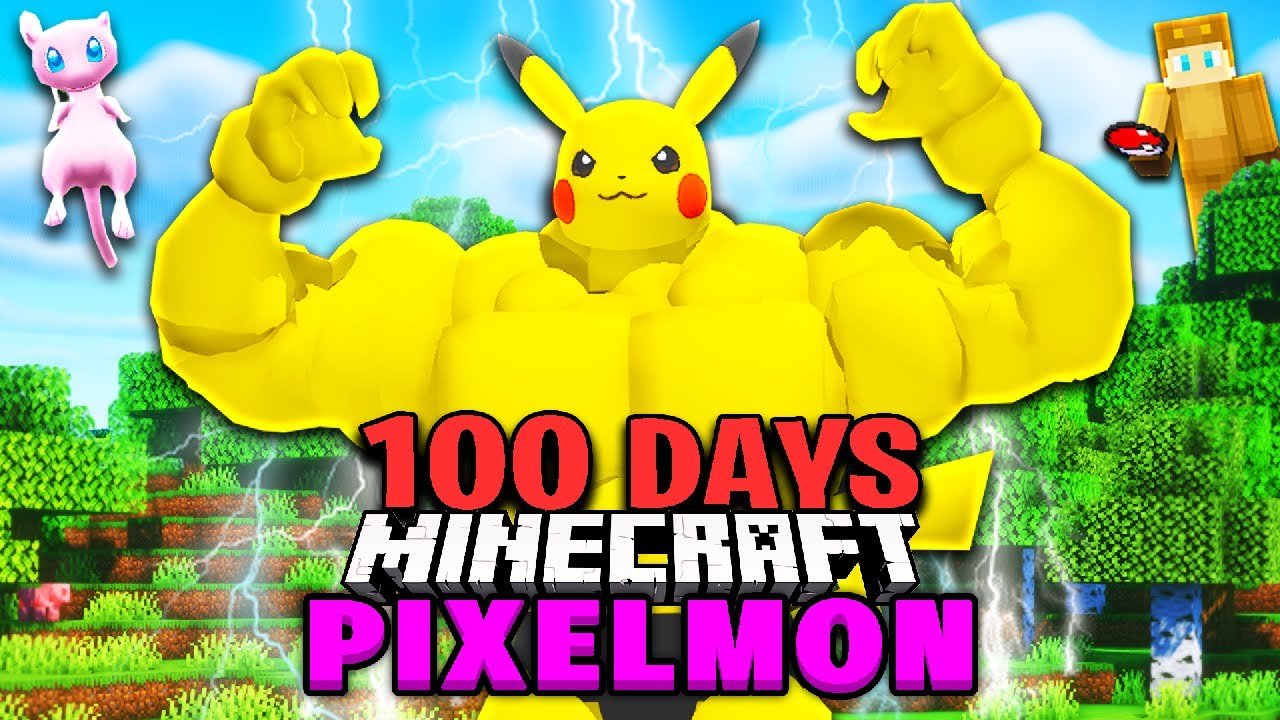 I Survived 100 Days in Minecraft PIXELMON Mod!