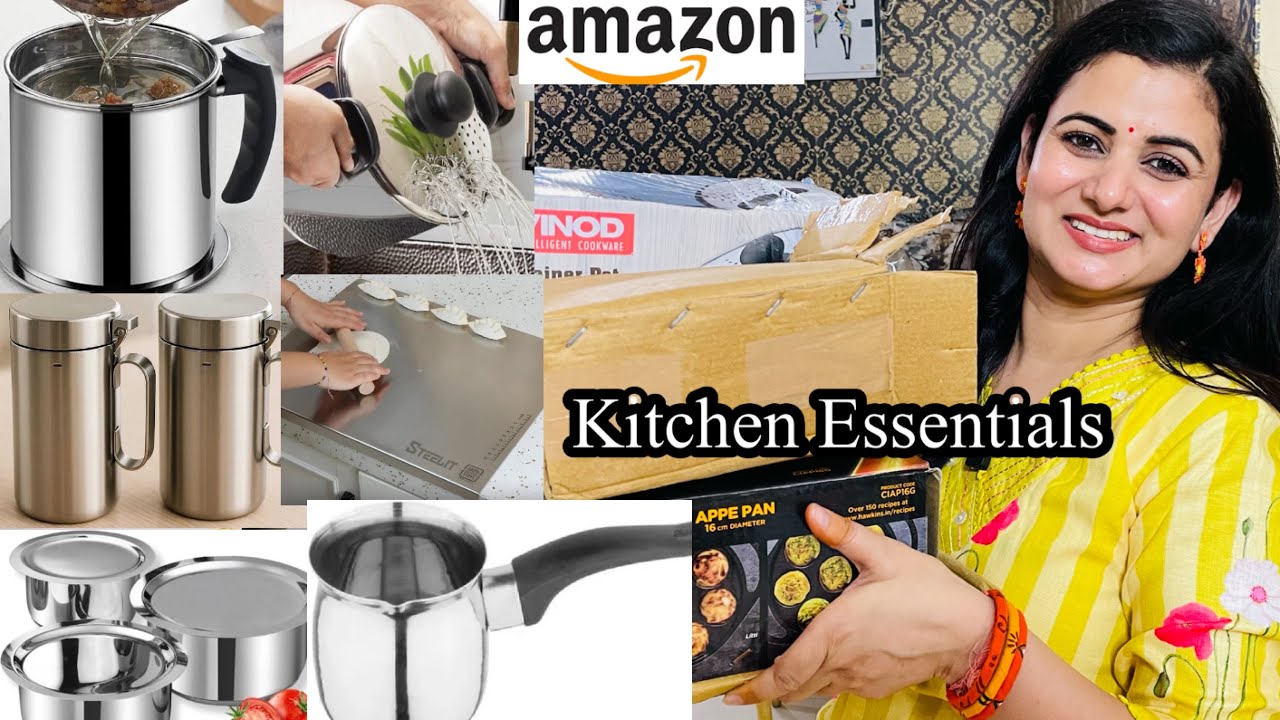 Best Amazon Kitchen Haul, Oil Dispenser, Rice Cooker, Top/Patila, Strainer, Appe Pan, Coffee/Tea Pan