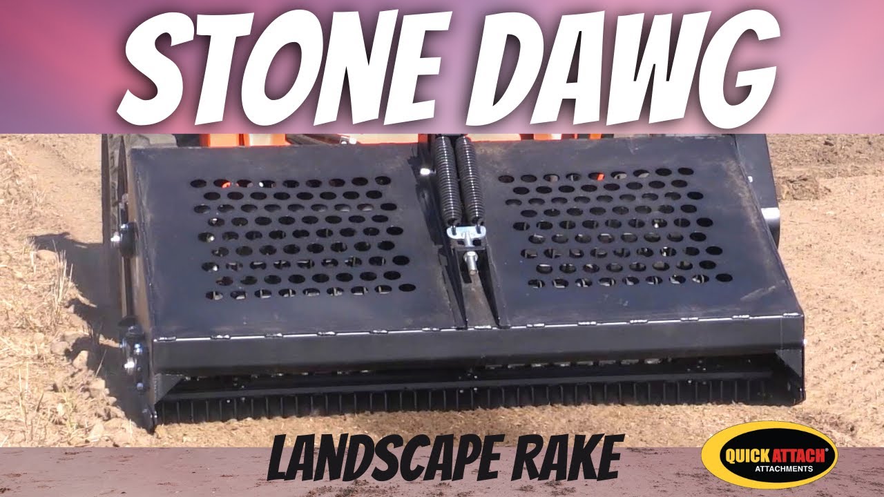 Quick Attach® Stone Dawg™ Skid Steer/Compact Track Loader Landscape Rake Attachment