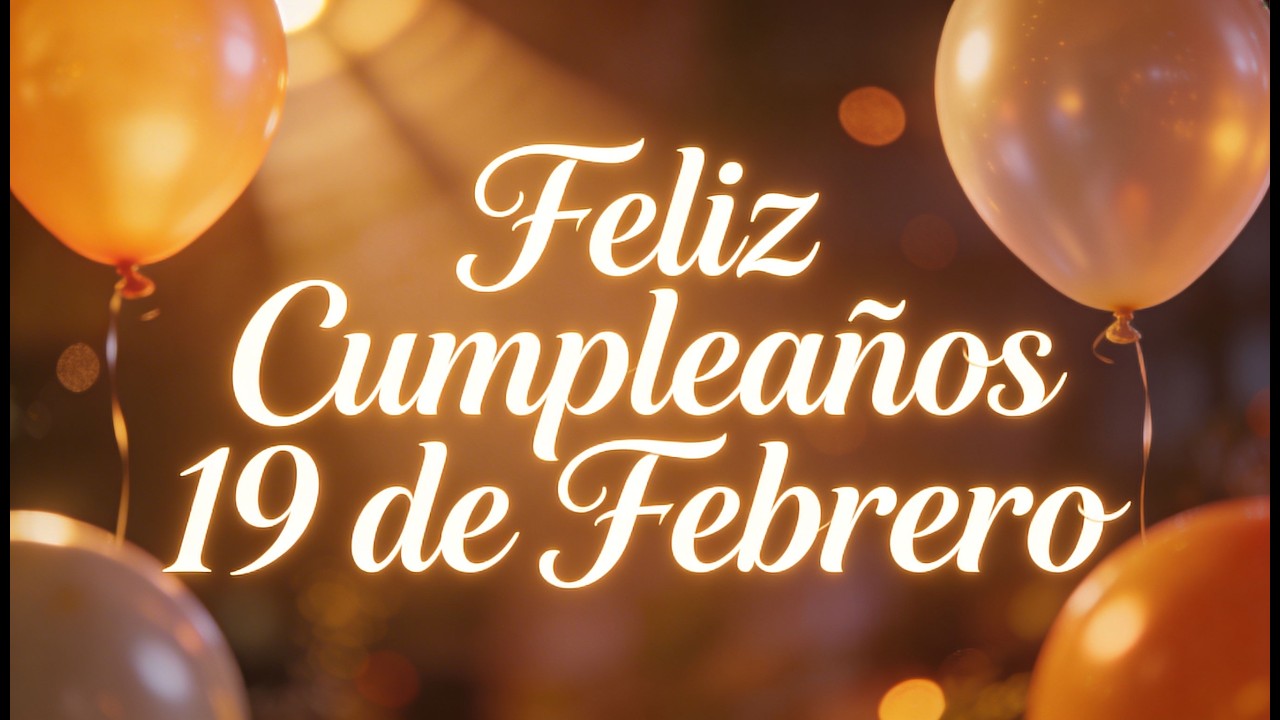 Feliz Cumplea&ntilde;os 19 de Febrero - Video de Cumplea&ntilde;os 19 de Febrero | Saludo Musical para Compartir