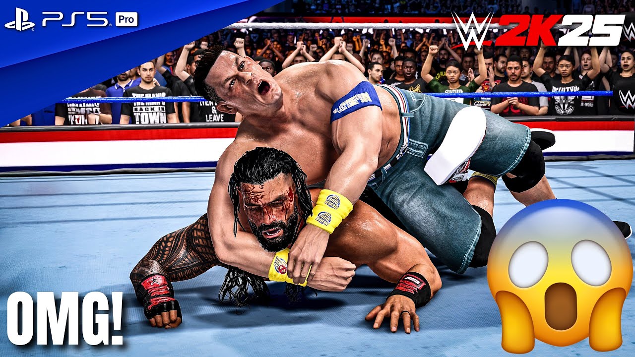 WWE 2K25 — Роман Рейнс против Джона Сины (ч) — матч за чемпионство WWE на WrestleMania | PS5 Pro ...