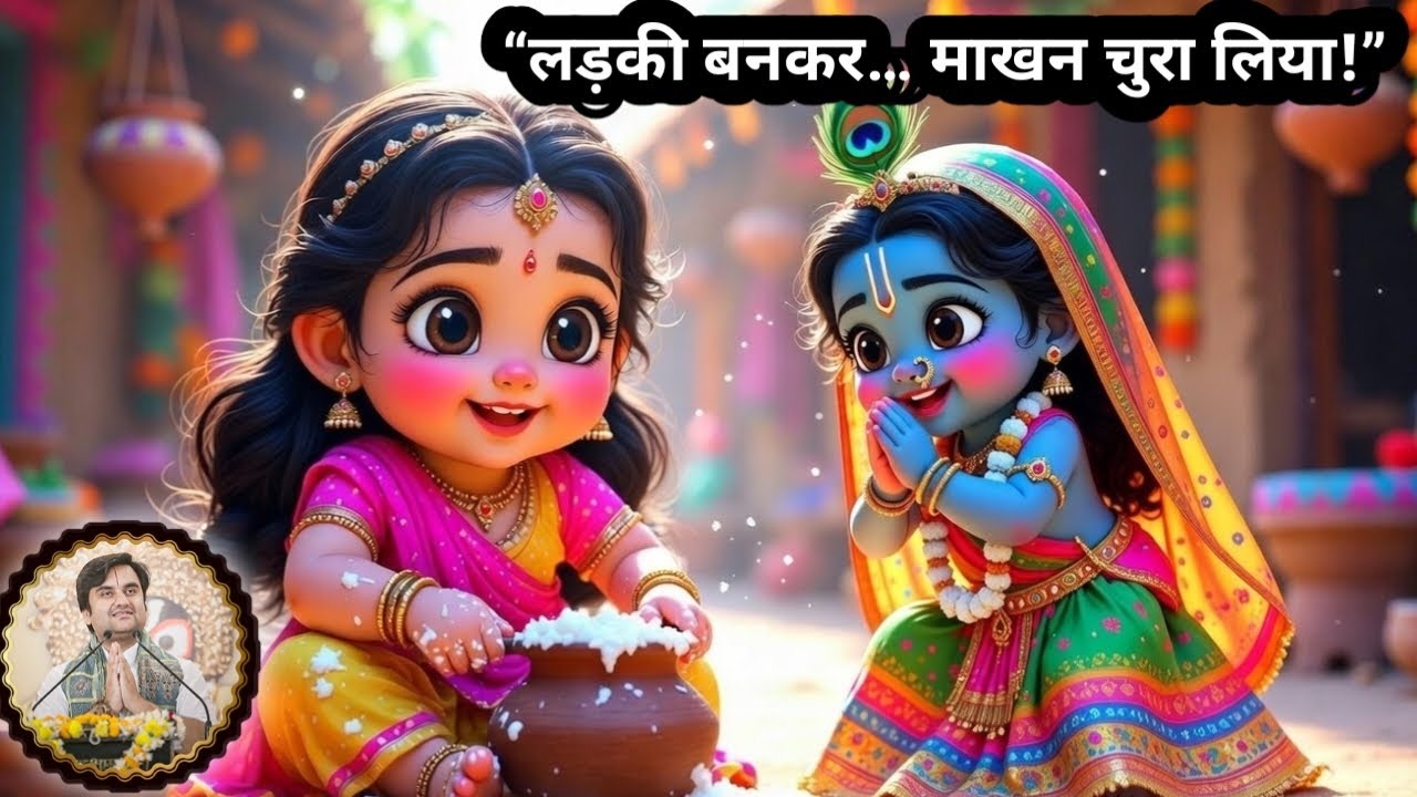 पहली बार राधा के हाथ का माखन | Indresh Upadhyay Bhagwat Katha। Krishna Leela  @BhaktiPath #indreshji