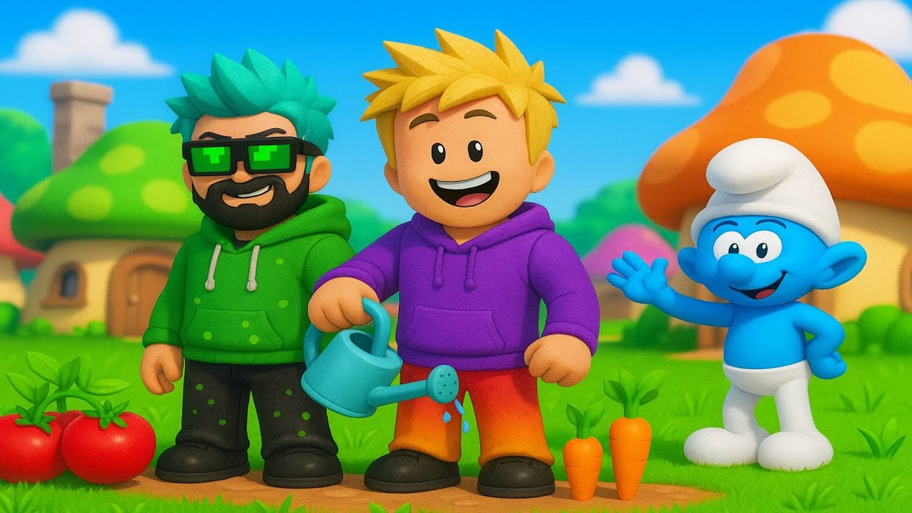 ŞİRİNLER KÖYÜNE TARLA KURDUK | Roblox Smurfs Grow A Village